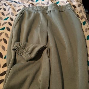 selling these soft very comfortable light green sweatpants